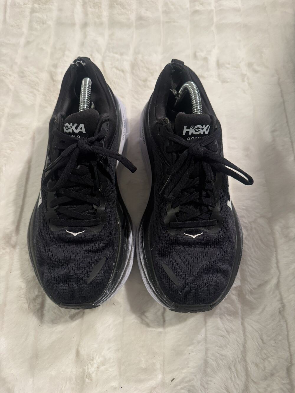HOKA Bondi 8 Men's 7.5 Women's 8.5 Black White Running Shoes Sneakers 1127952